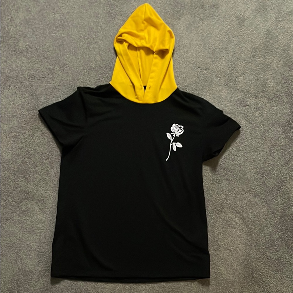 Shein Mens Black and Yellow Hooded Top